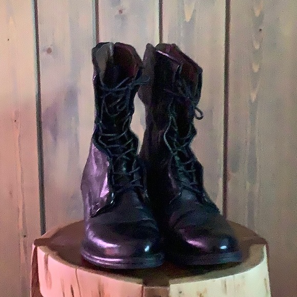 AS98 EUC ODIE COMBAT BOOT soft black leather lace up boots size 6/36 with box - Picture 12 of 13